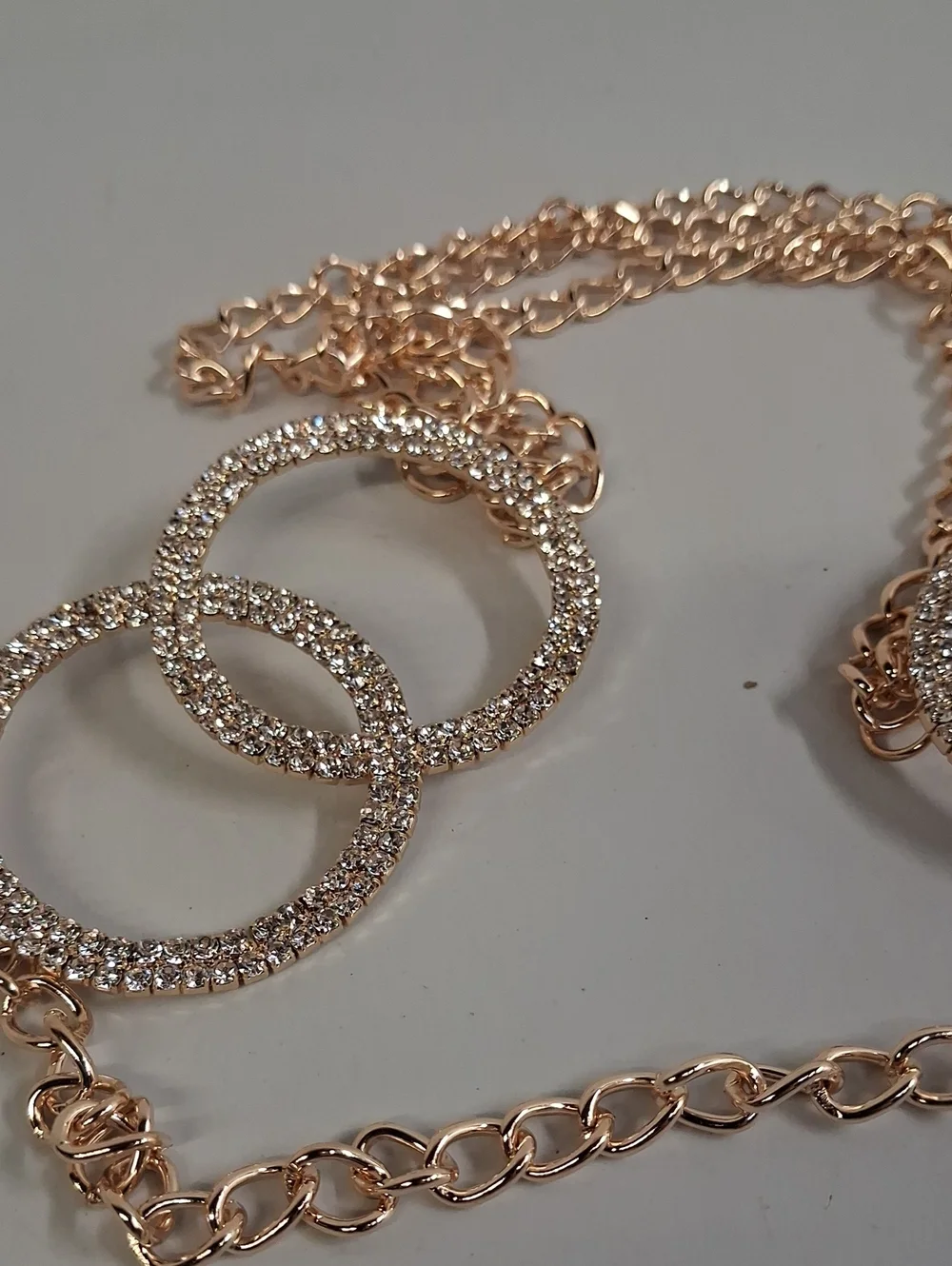 NWT Womens Fashion Nova Gold And Rhinestone Belt